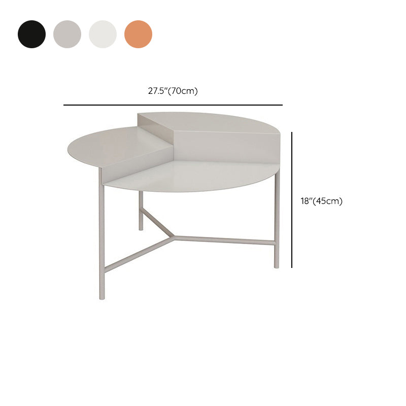 Mid-Century Modern Round Coffee Table with 3 Legs in Iron Cocktail Table