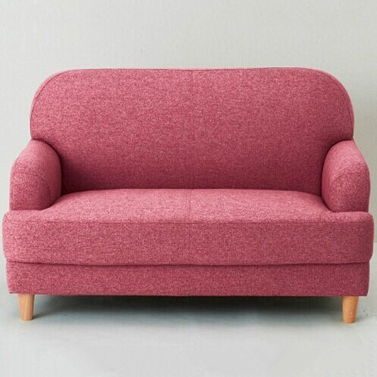 Contemporary Pink Cotton Settee Tight Back Sofa for Living Room