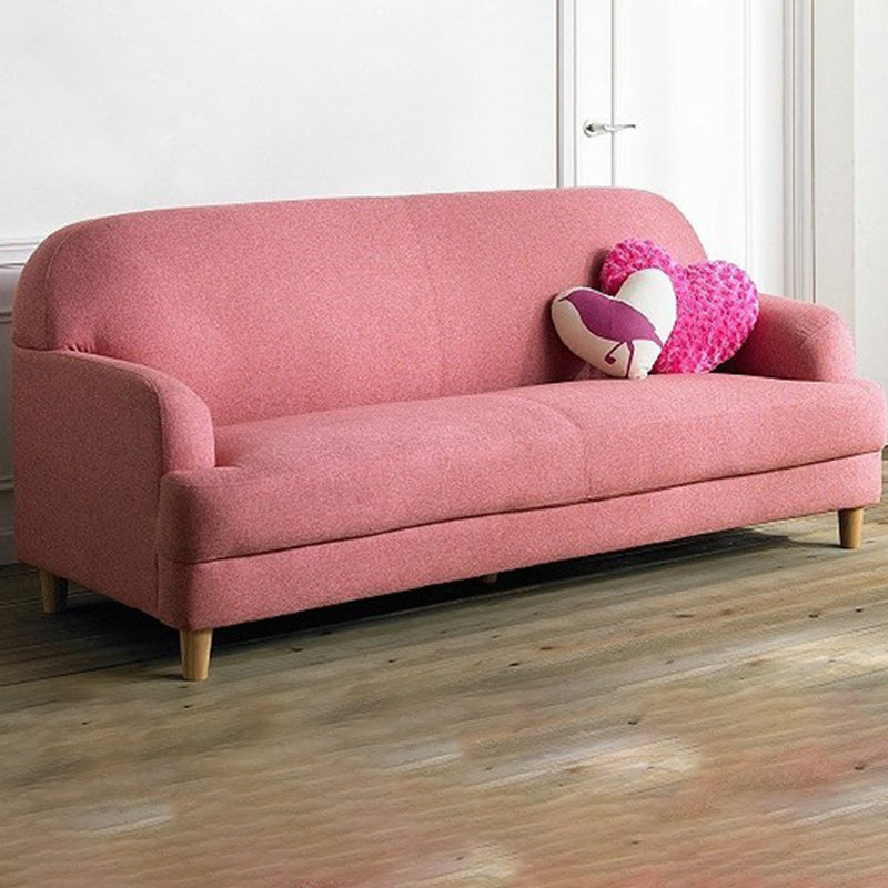 Contemporary Pink Cotton Settee Tight Back Sofa for Living Room
