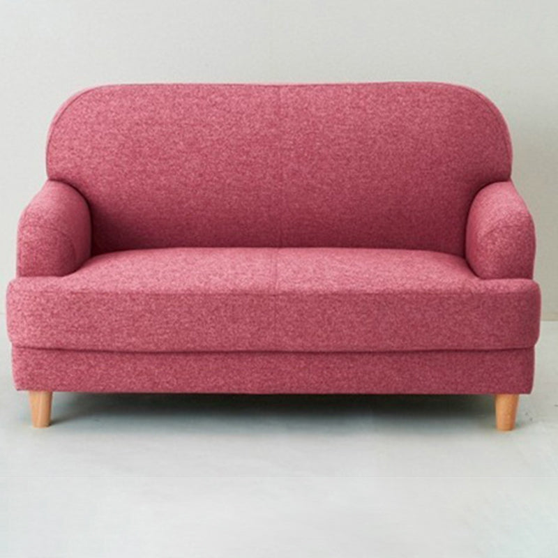 Contemporary Pink Cotton Settee Tight Back Sofa for Living Room
