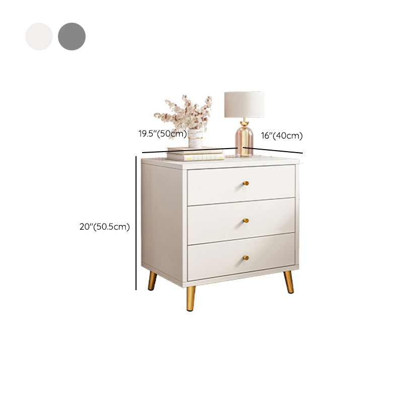 Contemporary Solid Wood Nightstand Drawer Storage Night Table