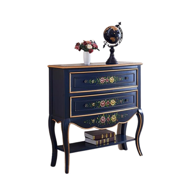 American Traditional Dresser Solid Wood Storage Chest with 2 Drawers