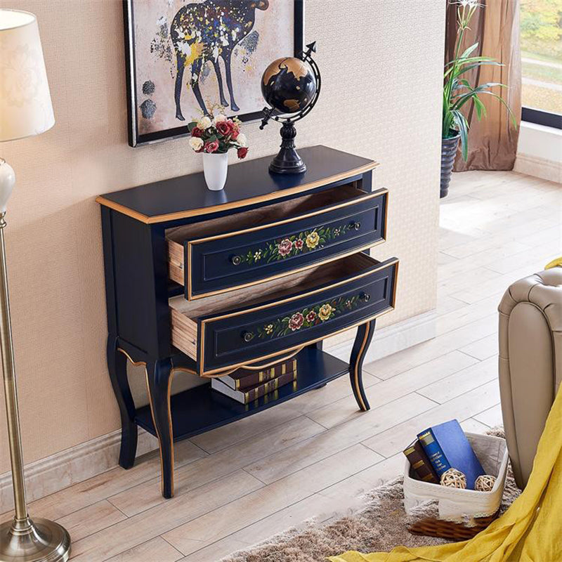 American Traditional Dresser Solid Wood Storage Chest with 2 Drawers