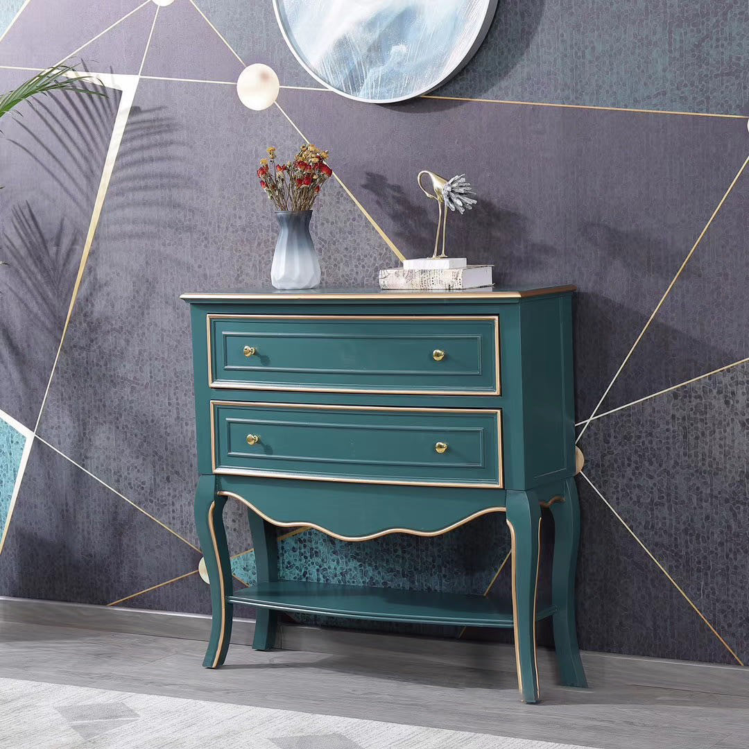 American Traditional Dresser Solid Wood Storage Chest with 2 Drawers