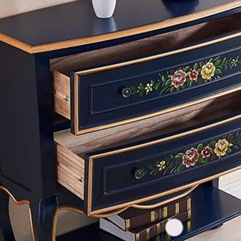 American Traditional Dresser Solid Wood Storage Chest with 2 Drawers