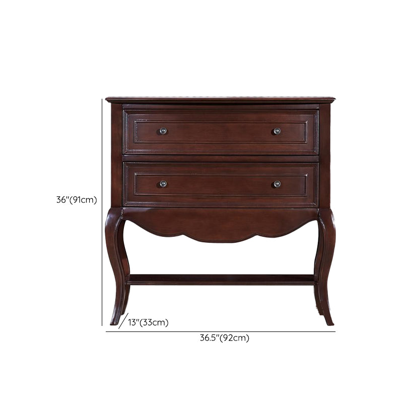 American Traditional Dresser Solid Wood Storage Chest with 2 Drawers