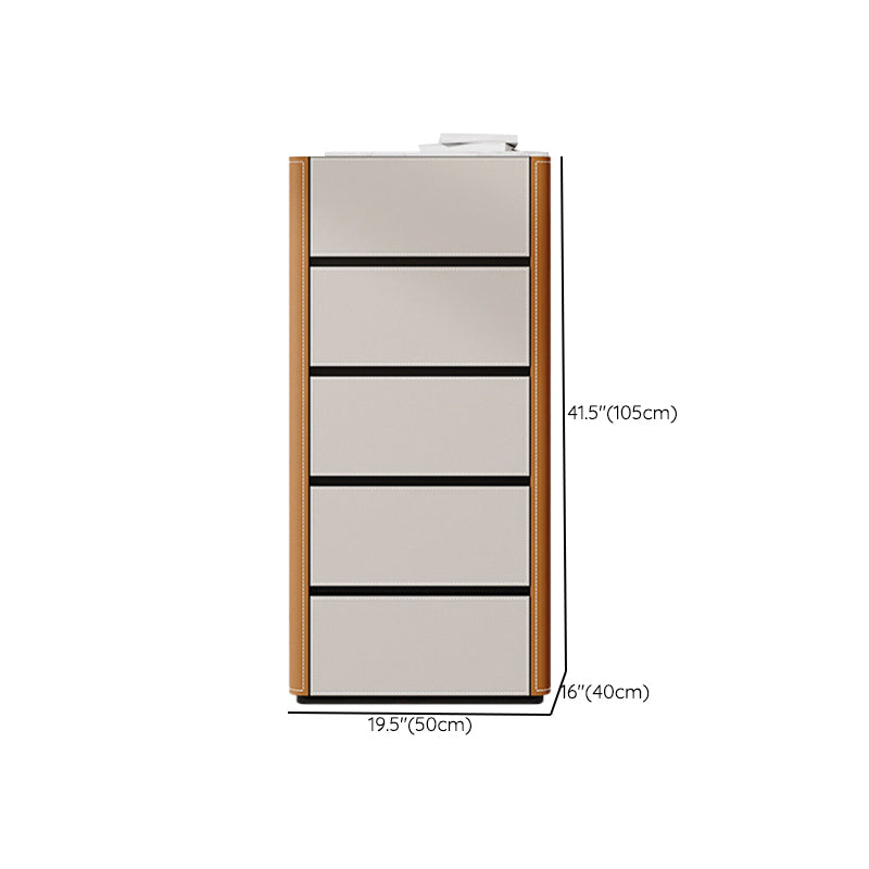 Contemporary Home Stone Storage Chest Vertical Chest with Drawers