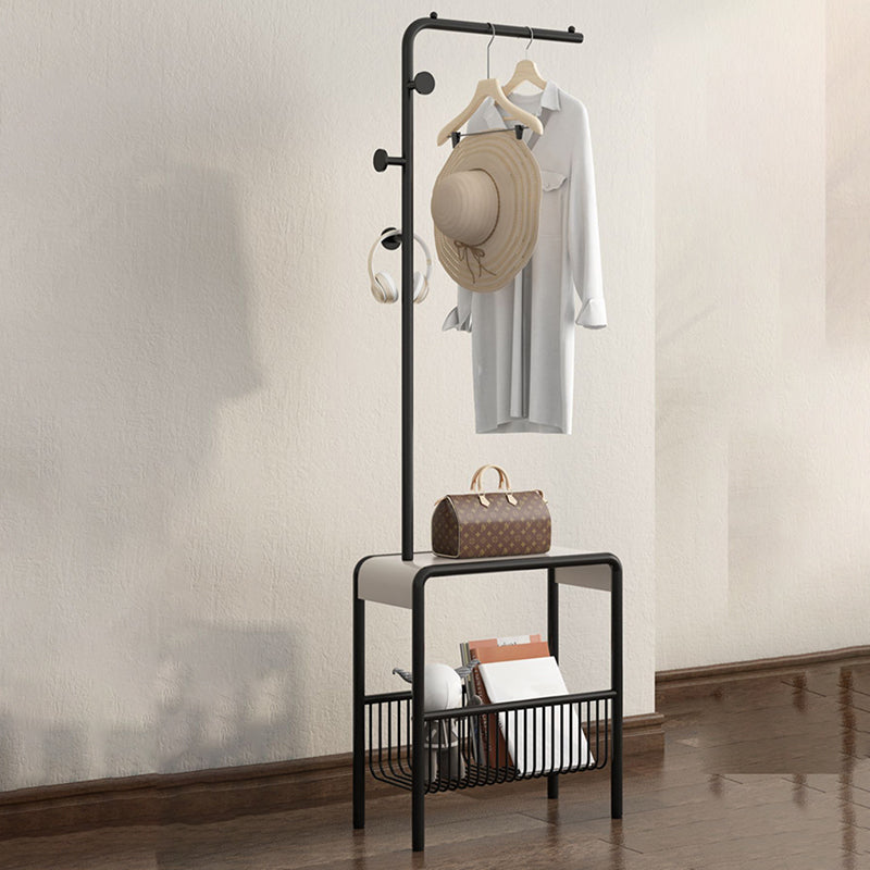 Modern Style Coat Rack Solid Color Free Standing Hooks Design Metallic Coat Hanger