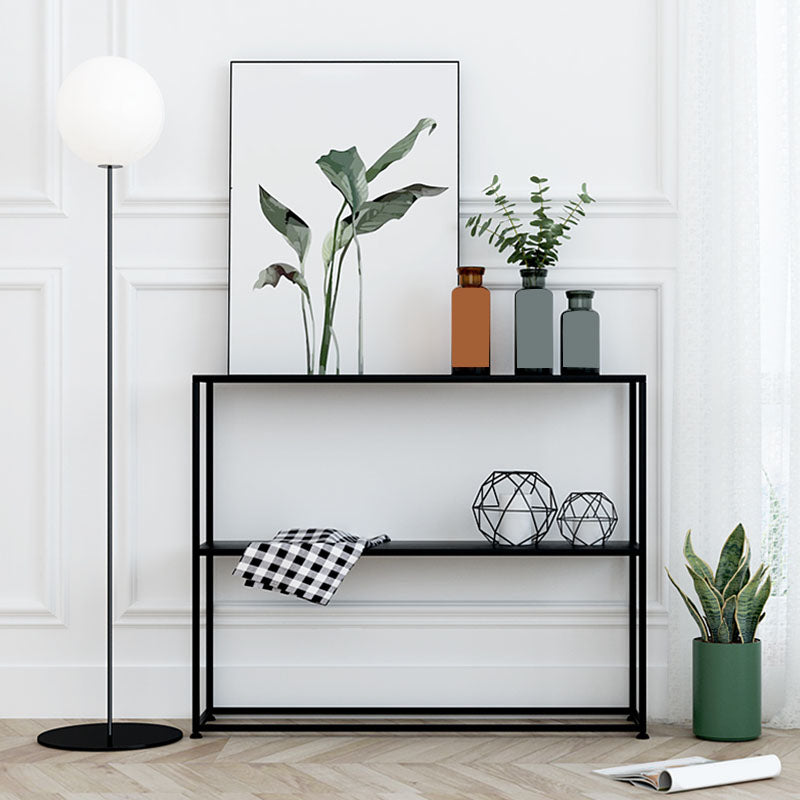 Iron Modern Console Table 2-shelf 31.5" Tall Accent Table for Hall