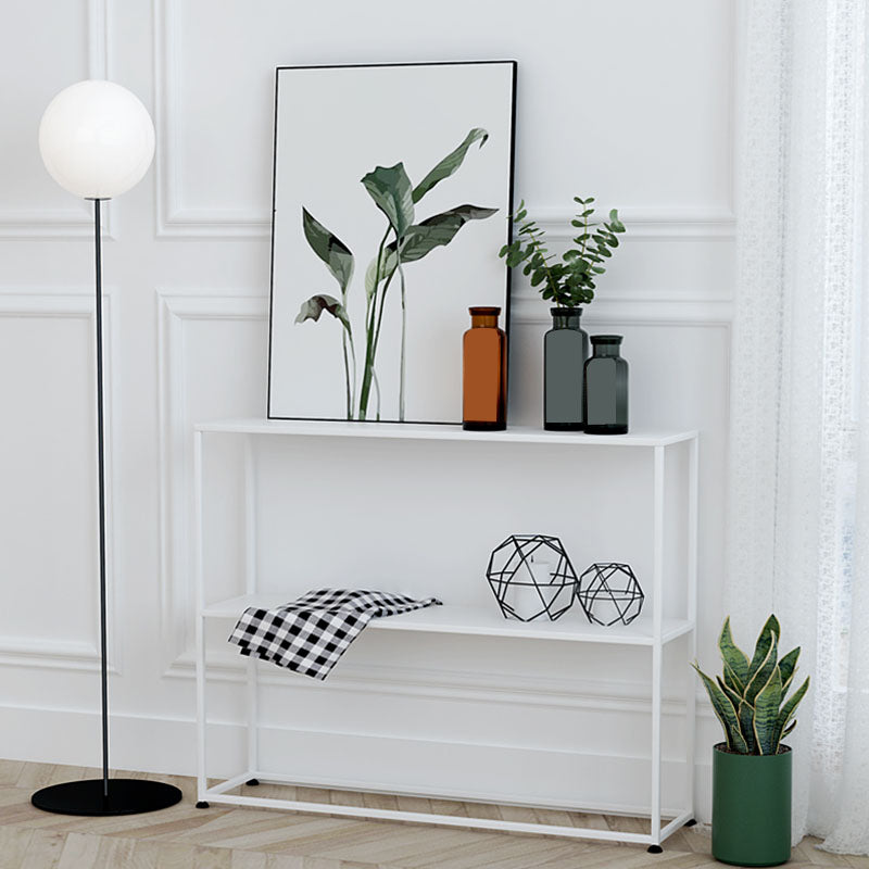 Iron Modern Console Table 2-shelf 31.5" Tall Accent Table for Hall