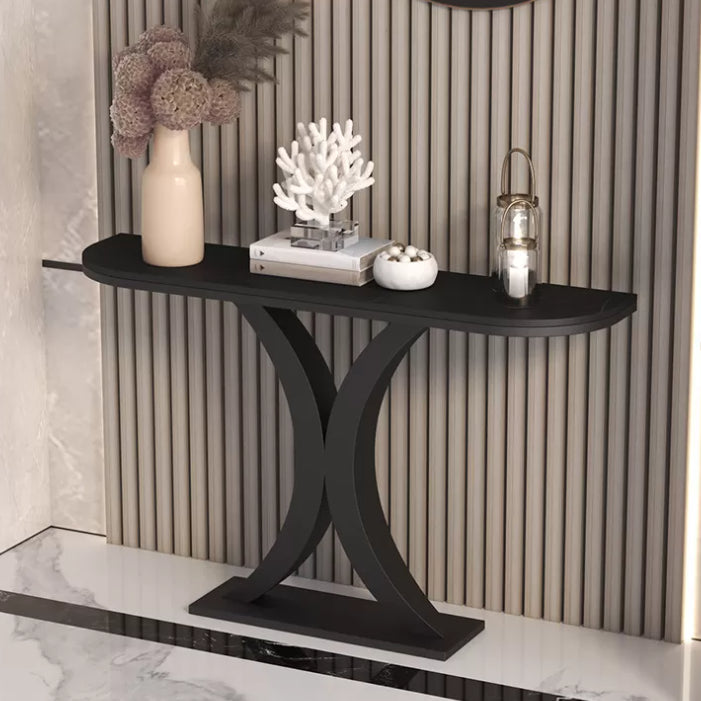 Stone Modern Console Table 1-shelf 31.5" Tall Accent Table for Hall