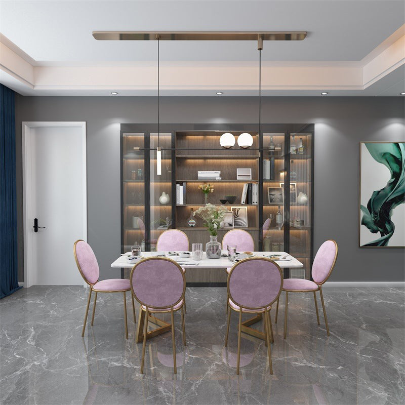 Modern 1/2/5/7 Pieces Furniture Stone Rectangle Dining Room Table Set in White