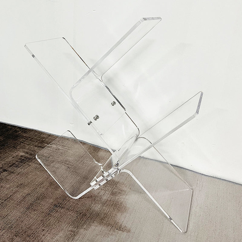 Contemporary Acrylic Bookshelf Standard Clear Open Back Bookcase