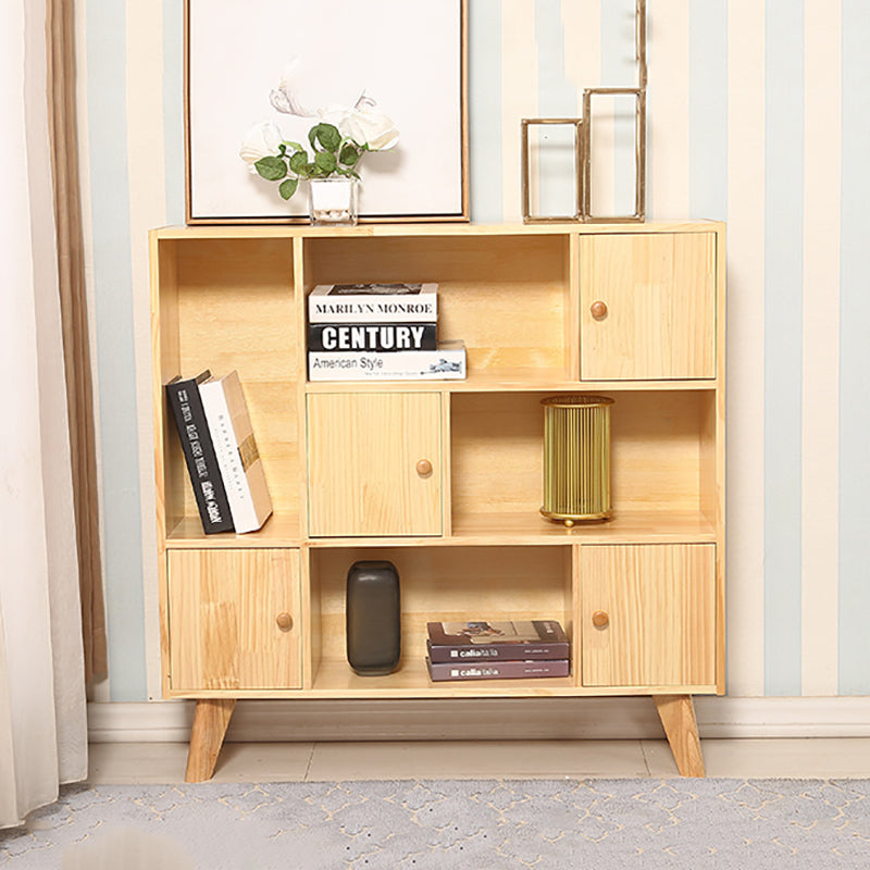 Standard Wooden Bookcase Modern Natural Bookshelf with Shelves