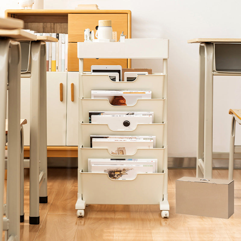 Contemporary Plastic Bookcase Standard Open Back Bookshelf for Office