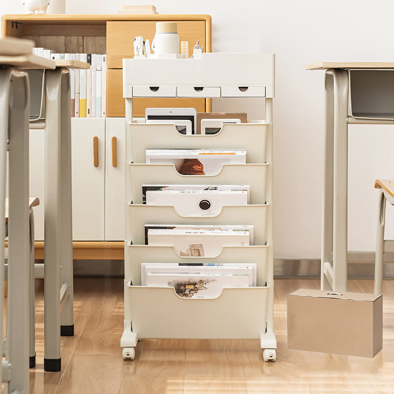 Contemporary Plastic Bookcase Standard Open Back Bookshelf for Office