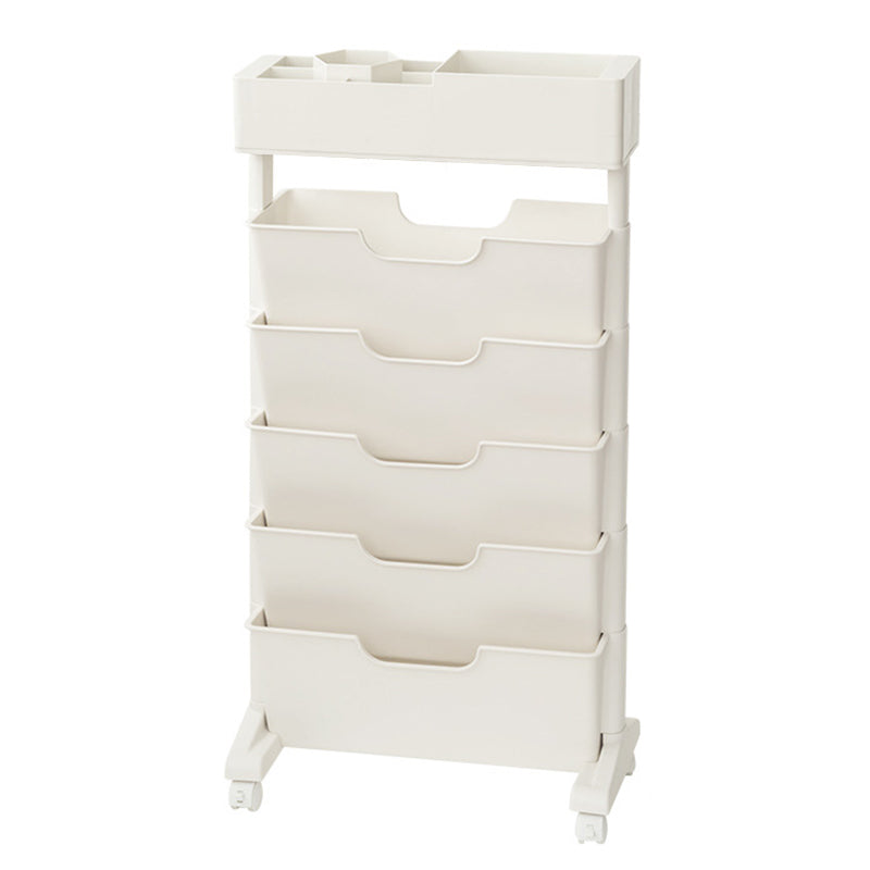 Contemporary Plastic Bookcase Standard Open Back Bookshelf for Office