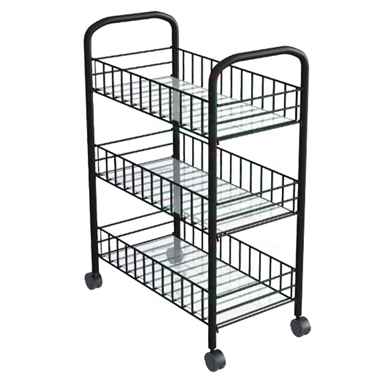 Contemporary Metal Bookcase Standard Open Back Bookshelf with Shelves