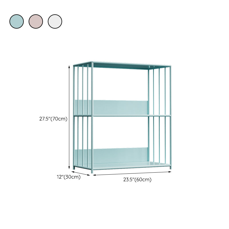 Scandinavian Metal Bookcase Standard Open Back Bookshelf with Shelves
