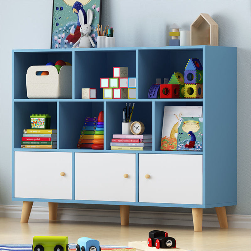 Scandinavian Standard Bookcase Engineered Wood Bookshelf with Cabinets