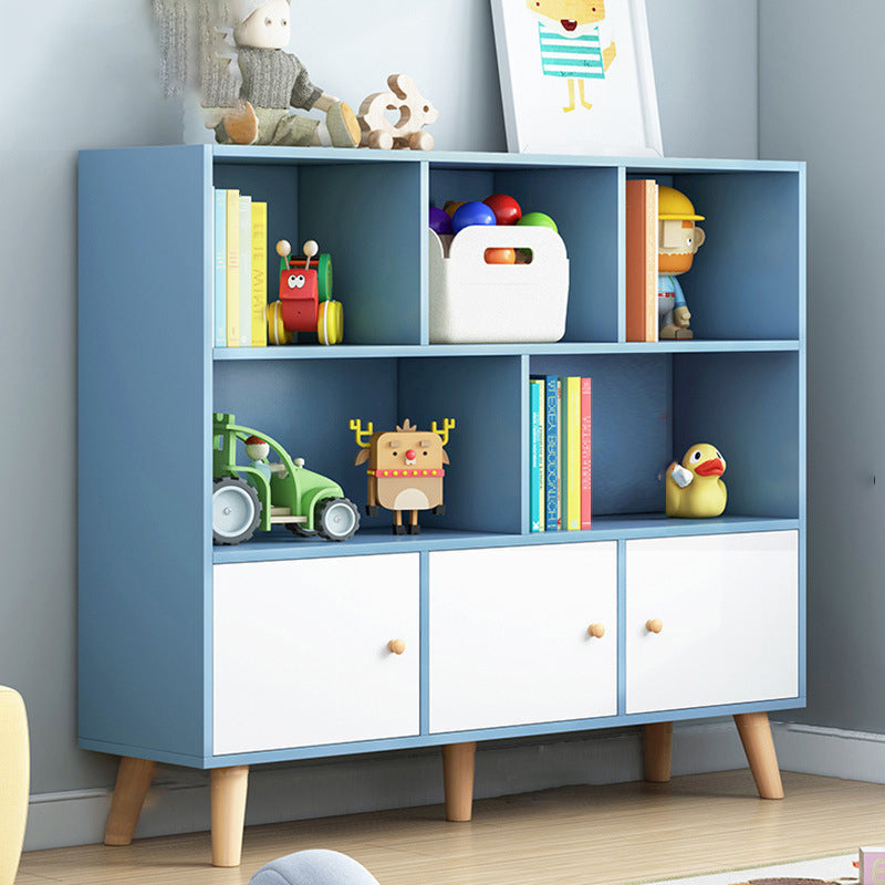 Scandinavian Standard Bookcase Engineered Wood Bookshelf with Cabinets