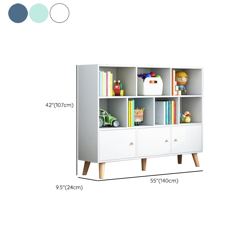 Scandinavian Standard Bookcase Engineered Wood Bookshelf with Cabinets