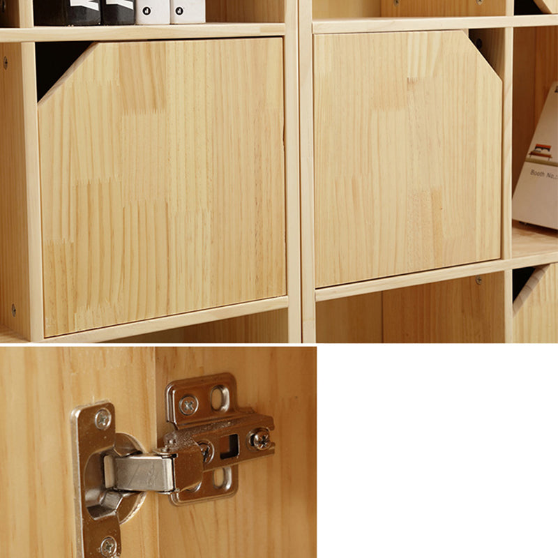 Modern Standard Wooden Bookshelf Closed Back Natural Bookcase with Shelves
