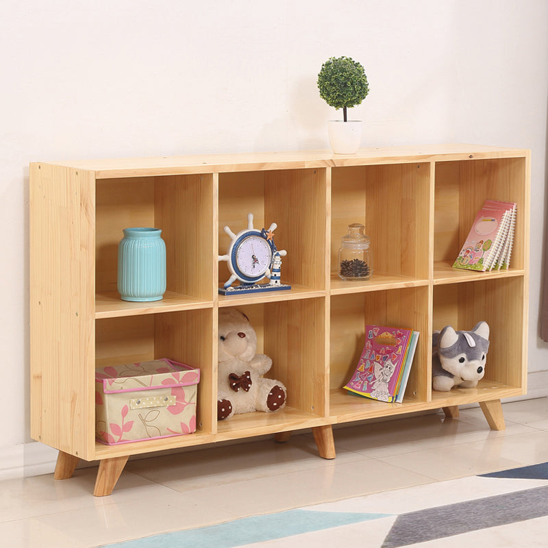 Modern Standard Wooden Bookshelf Closed Back Natural Bookcase with Shelves
