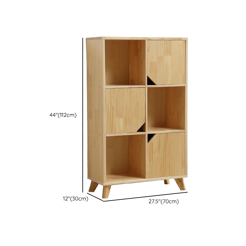 Modern Standard Wooden Bookshelf Closed Back Natural Bookcase with Shelves
