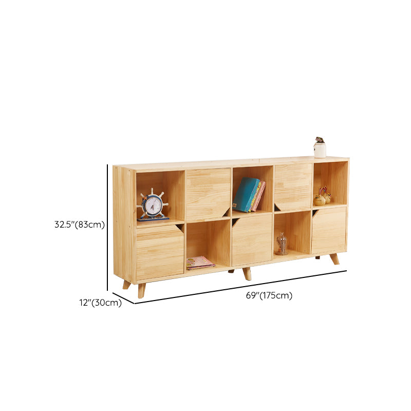 Modern Standard Wooden Bookshelf Closed Back Natural Bookcase with Shelves
