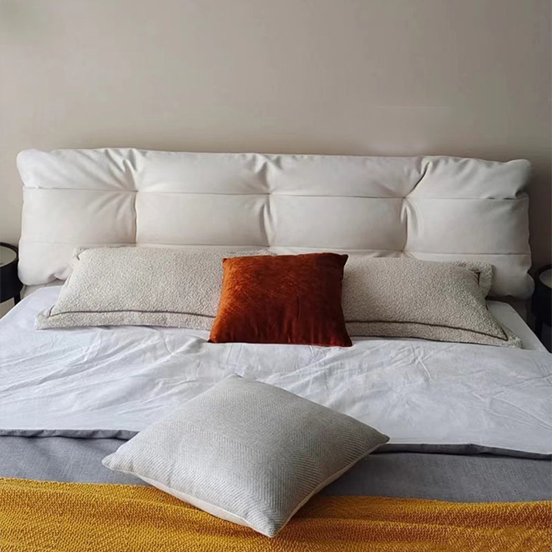 Contemporary Standard Bed with Rectangle Upholstered Headboard