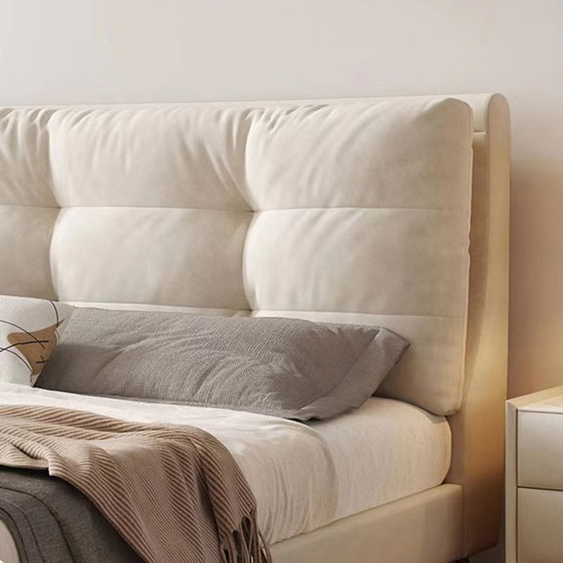Contemporary Standard Bed with Rectangle Upholstered Headboard