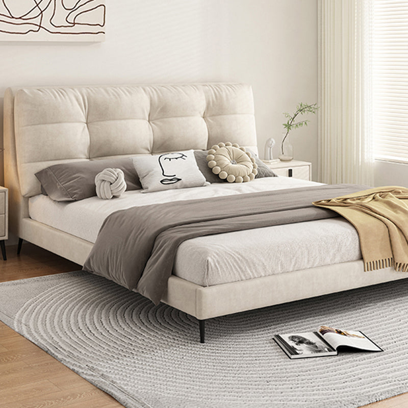Contemporary Standard Bed with Rectangle Upholstered Headboard