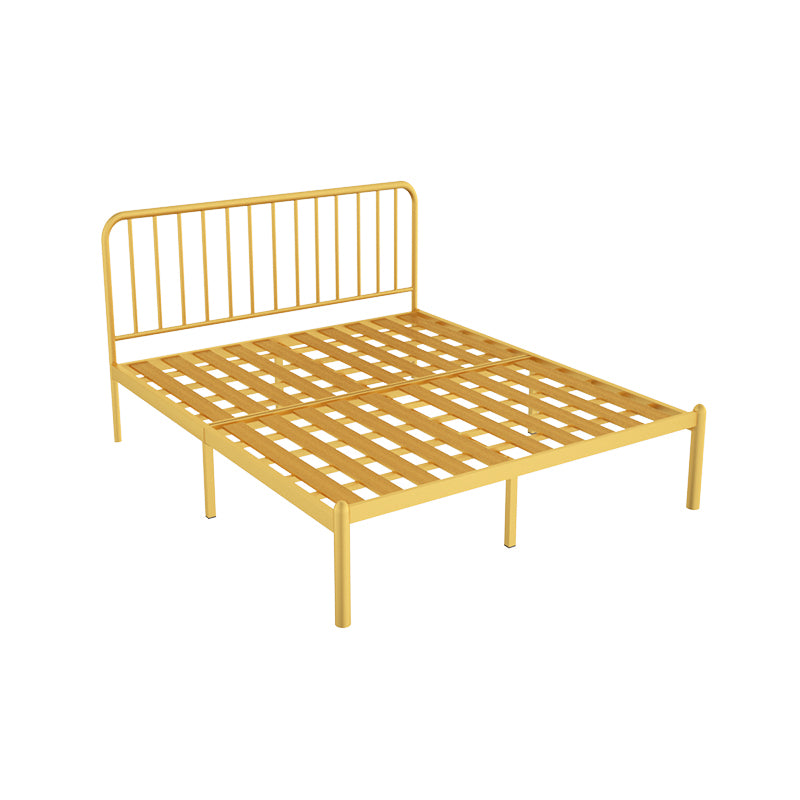Glam Iron Bed with Rectangle Open-Frame Headboard Open-Frame Bed