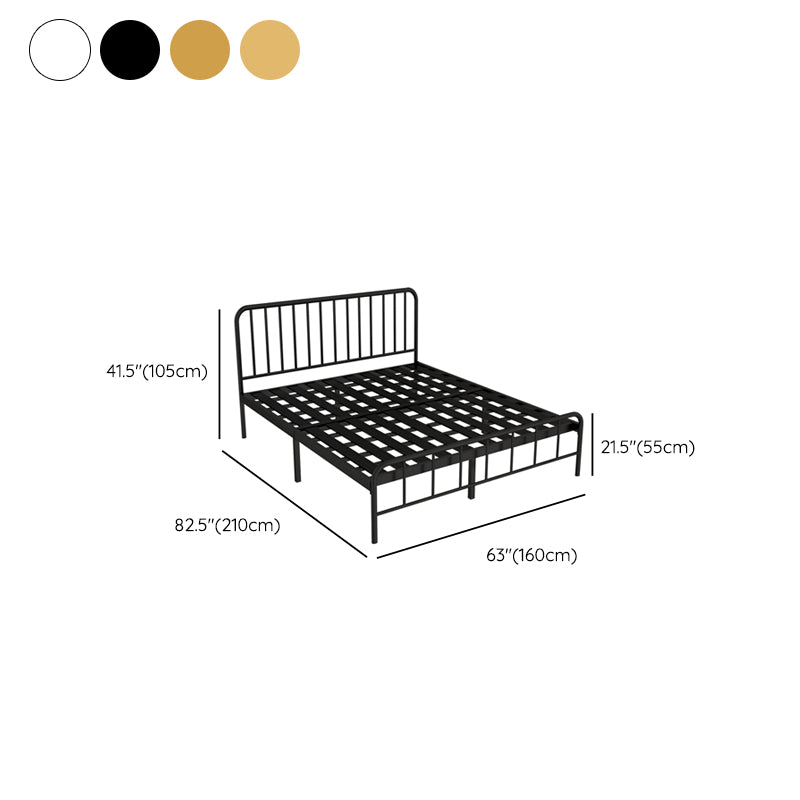 Glam Iron Bed with Rectangle Open-Frame Headboard Open-Frame Bed