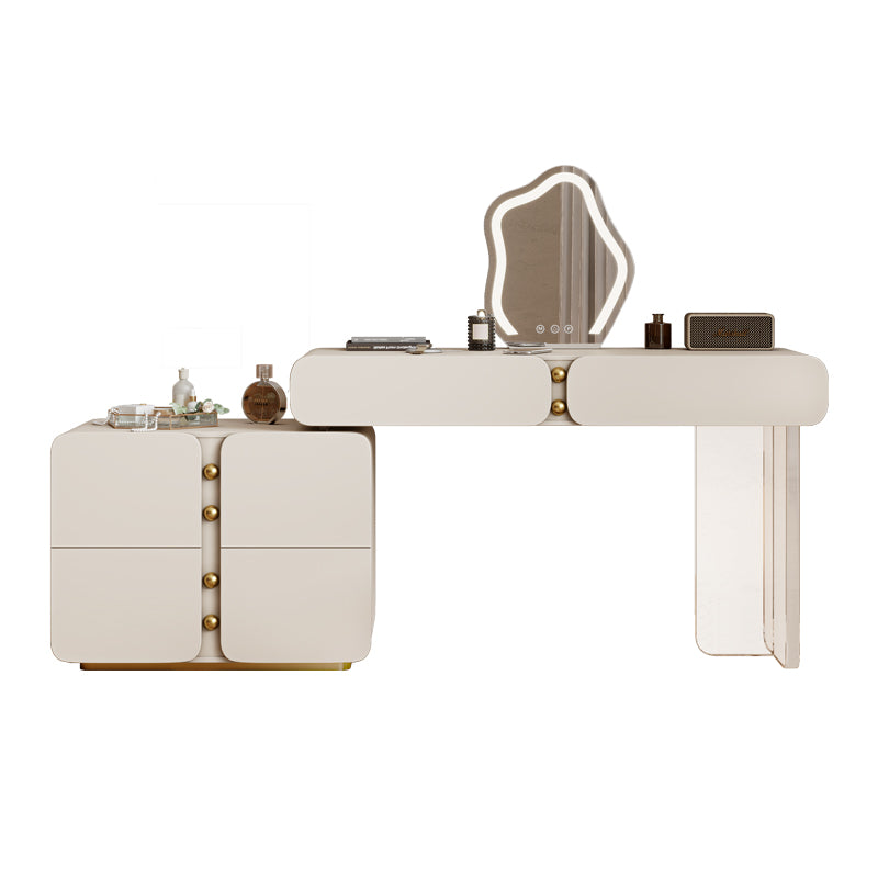 13.77" Wide Make-up Vanity White Makeup Vanity Desk Table with 2/6 Drawers