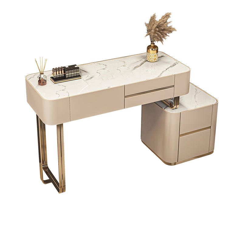 Luxurious Wood and Metal Make-up Vanity 5 Drawers & Lighted Mirror Dressing Table