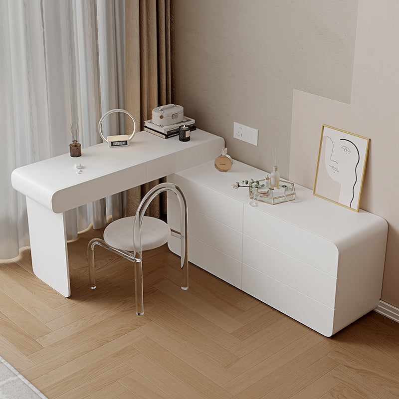 15.74" Wide Make-up Vanity White Makeup Vanity Desk Table with 5/8 Drawers