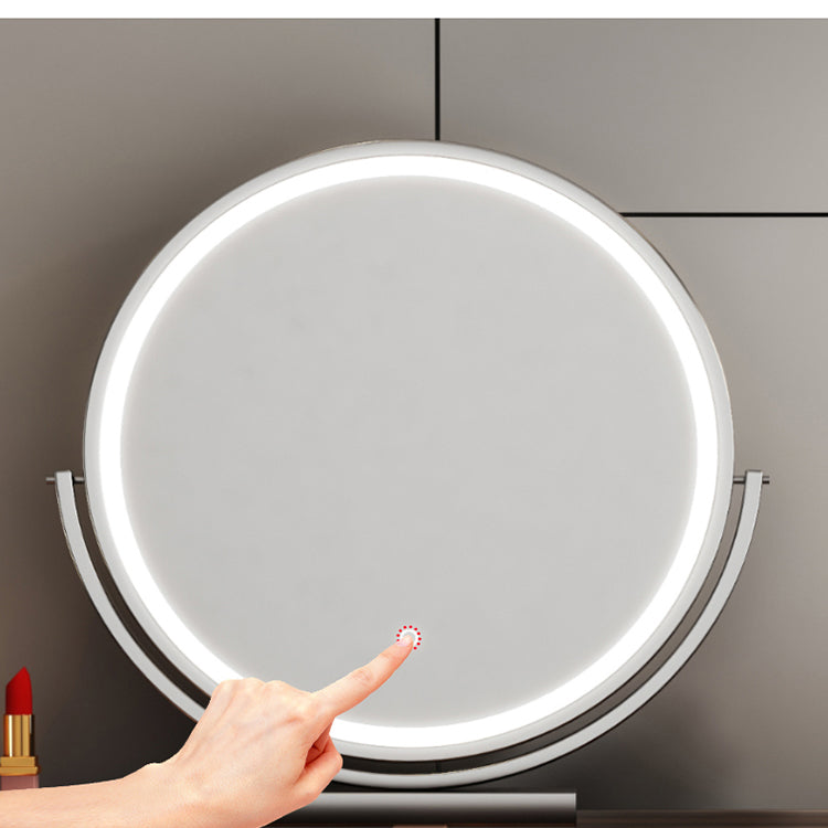Vanity Mirrored Wood Dressing Table Glass Top Make-up Vanity