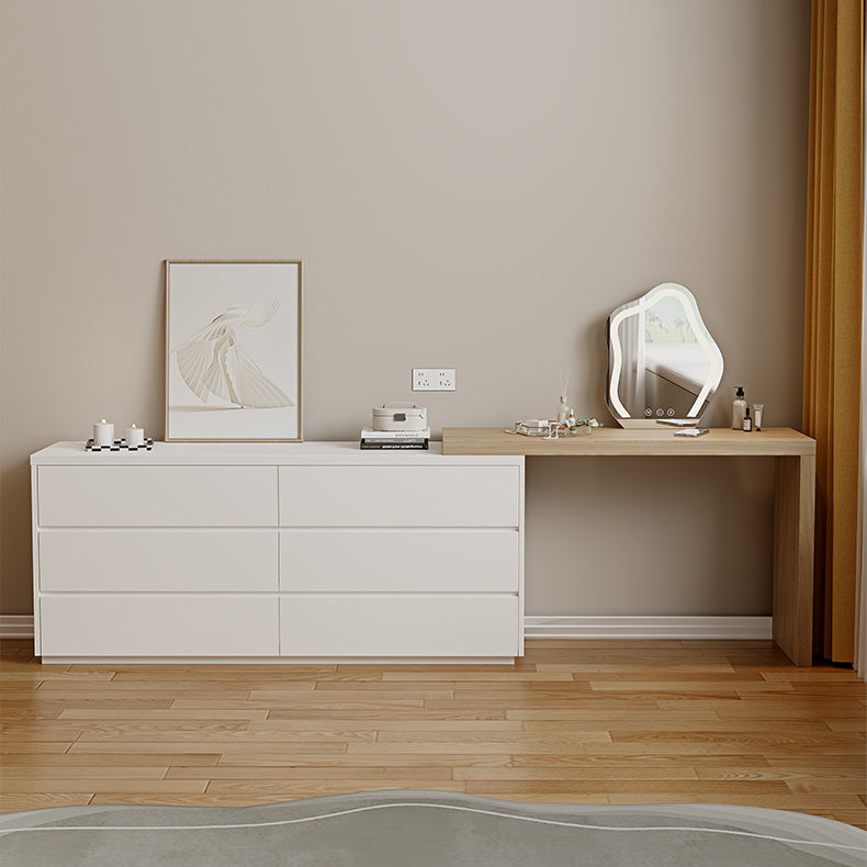 15.74" Wide Make-up Vanity White Makeup Vanity Desk Table with 6 Drawers