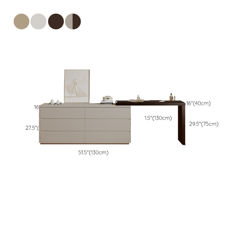 15.74" Wide Make-up Vanity White Makeup Vanity Desk Table with 6 Drawers