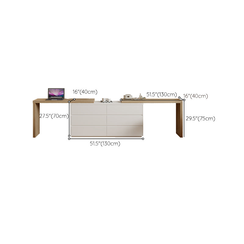 15.74" Wide Make-up Vanity White Makeup Vanity Desk Table with 6 Drawers