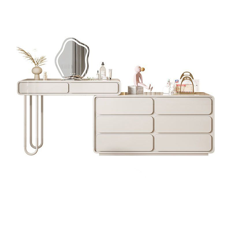 White Make-up 15.74" Wide Vanity Makeup Vanity Desk Table with 5/8 Drawers