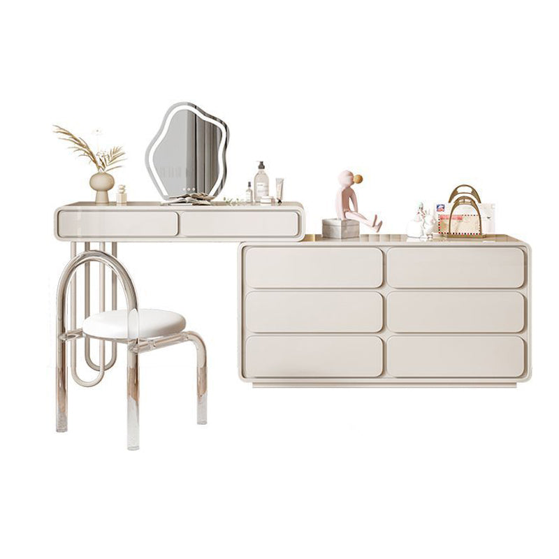 White Make-up 15.74" Wide Vanity Makeup Vanity Desk Table with 5/8 Drawers