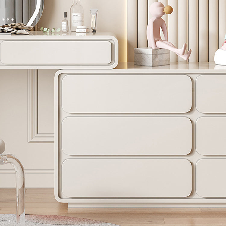 White Make-up 15.74" Wide Vanity Makeup Vanity Desk Table with 5/8 Drawers