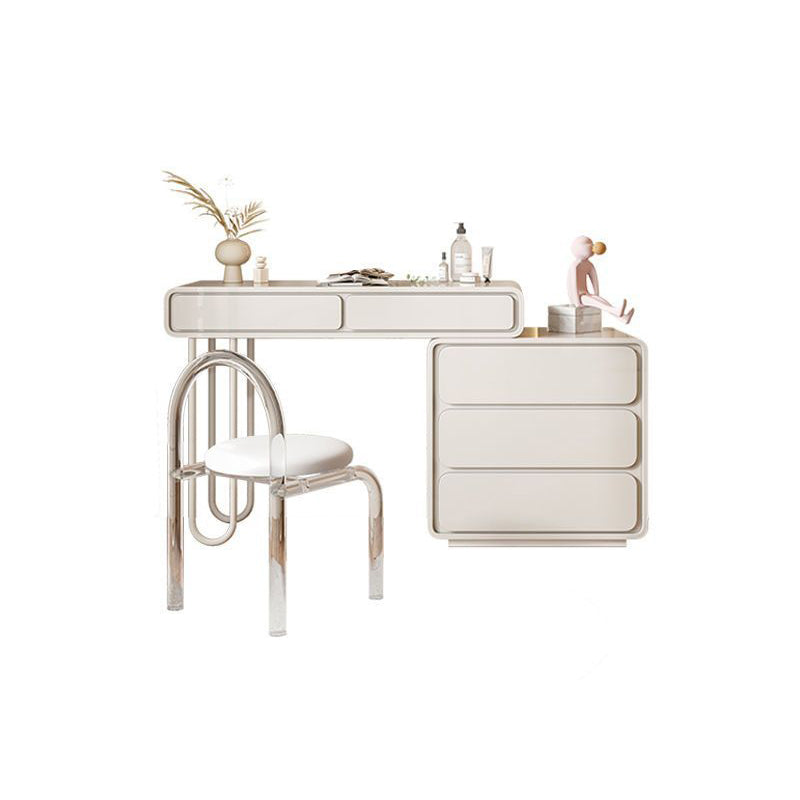 White Make-up 15.74" Wide Vanity Makeup Vanity Desk Table with 5/8 Drawers