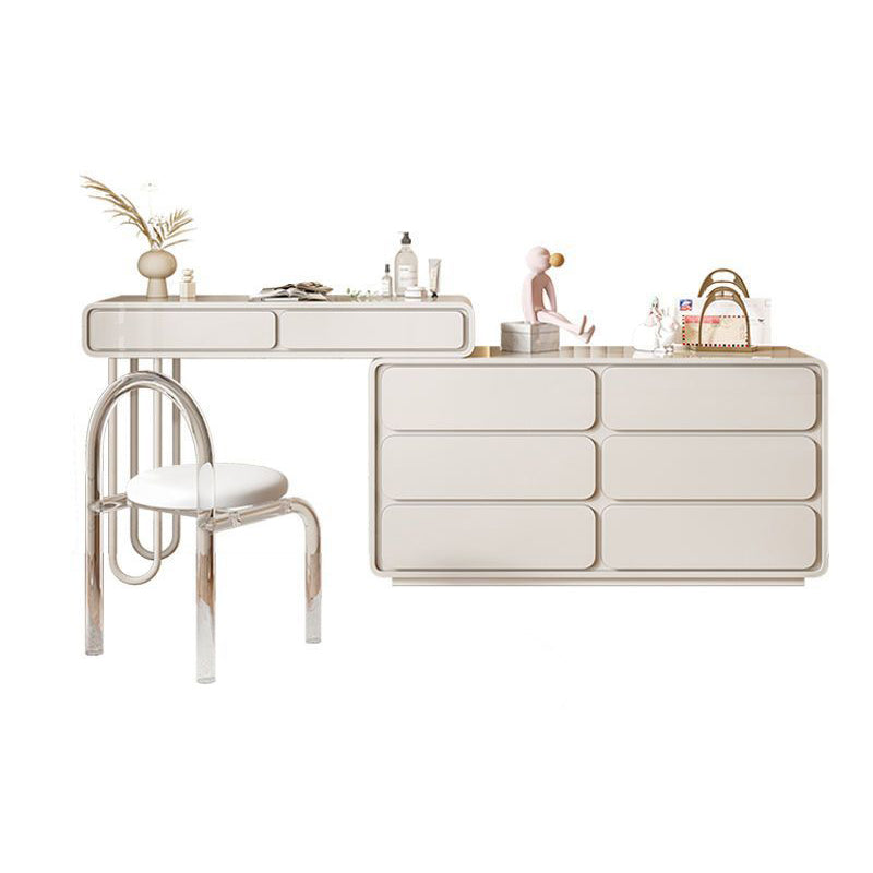 White Make-up 15.74" Wide Vanity Makeup Vanity Desk Table with 5/8 Drawers