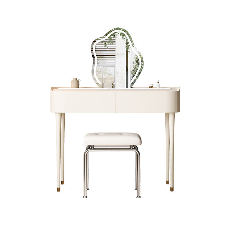White Wooden Make-up 15.74" Wide Vanity Makeup Vanity Desk Table with 2/5 Drawers