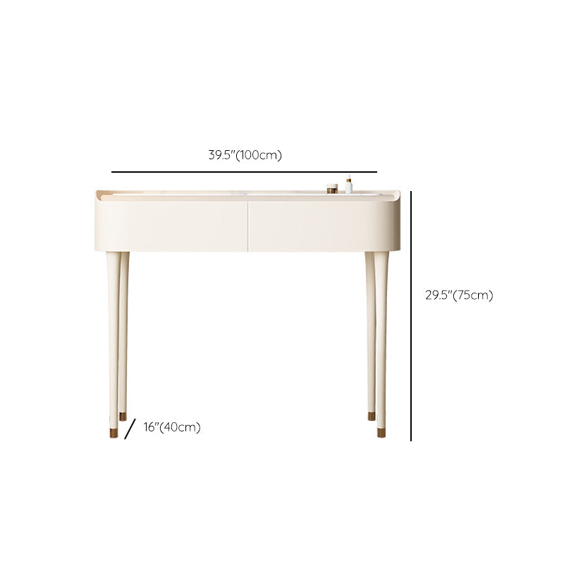 White Wooden Make-up 15.74" Wide Vanity Makeup Vanity Desk Table with 2/5 Drawers