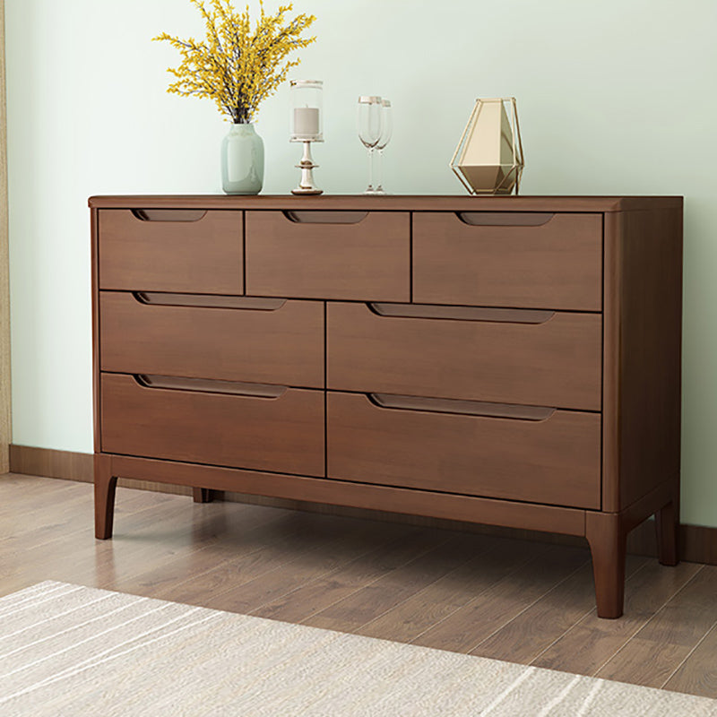 5/7 - Drawer Accent Chest Rubberwood Small Chest in Brown/Natural